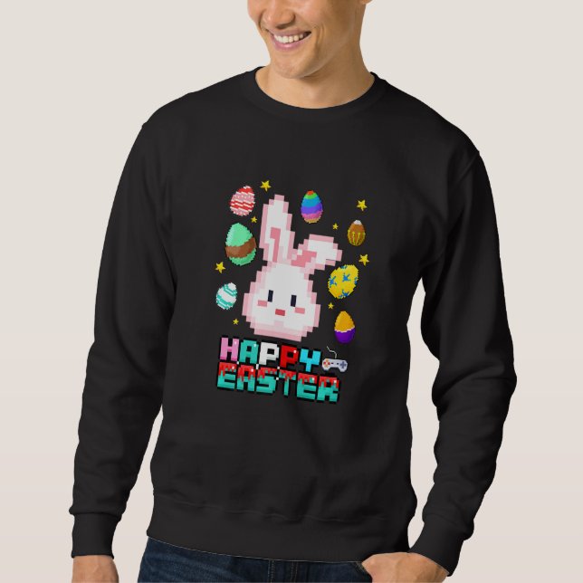 Sweatshirt Joueur Bunny de Pâques Enfants Graphisme Jeu Garço (Devant)