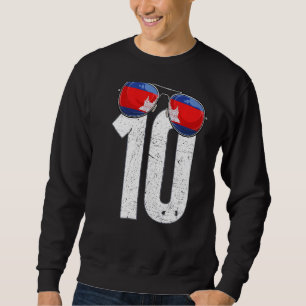 Sweatshirt Joueur cambodgien de football Numéro 10 Drapeau ca