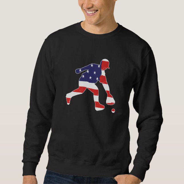 Sweatshirt Joueur de baseball attrapant une balle de baseball (Devant)