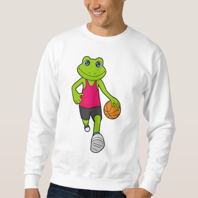 Sweatshirt Joueur de basket-ball de grenouille (Devant)