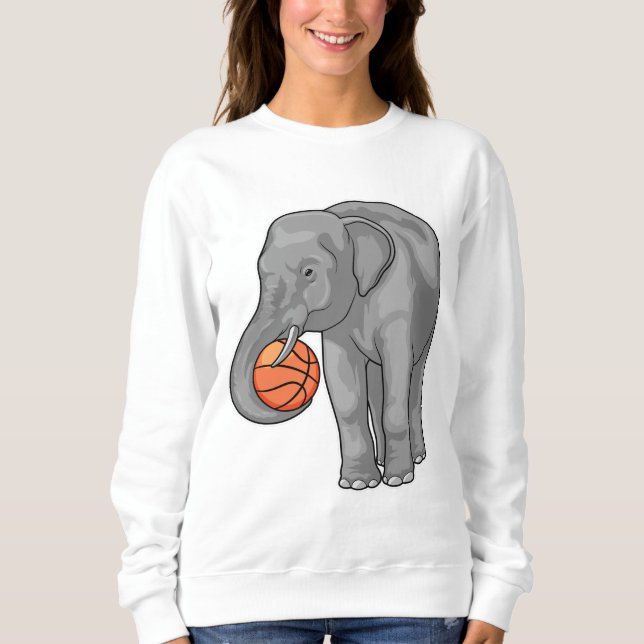 Sweatshirt Joueur de basket-ball éléphant (Devant)