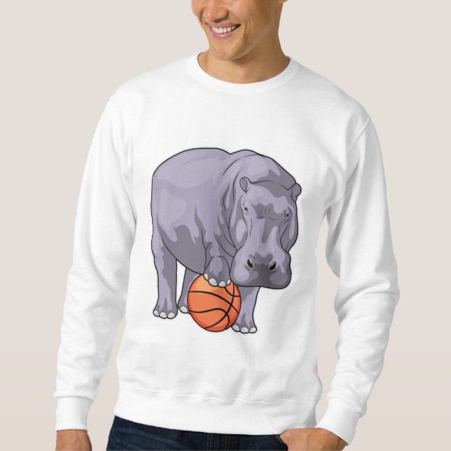 Sweatshirt Joueur de basket-ball hippo (Devant)