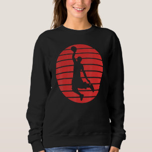 Sweatshirt Joueur De Basket-Ball Silhouette Sur Un Coucher De