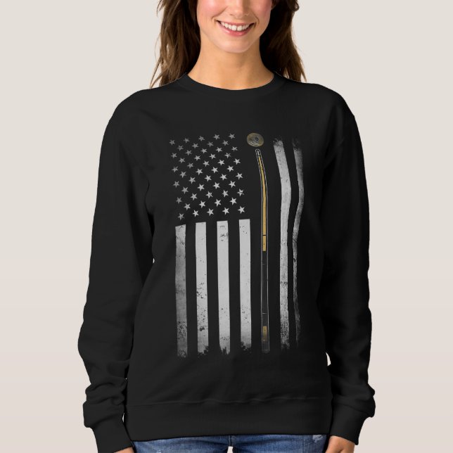 Sweatshirt Joueur de billard Table États-Unis drapeau américa (Devant)