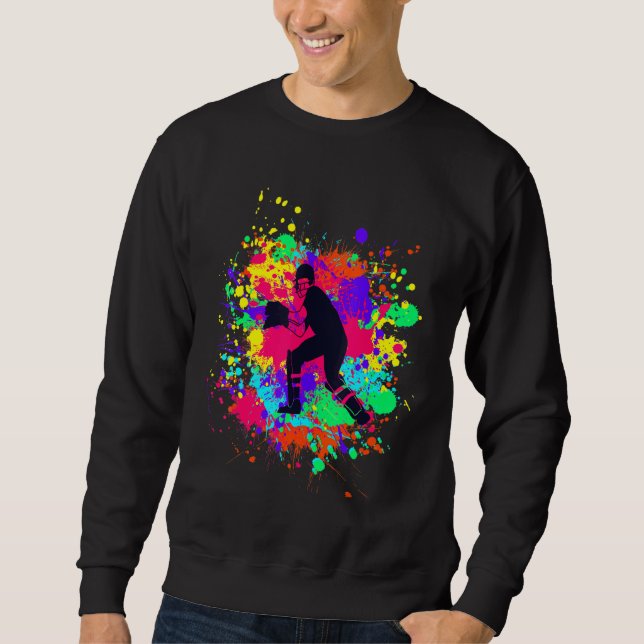 Sweatshirt Joueur de cricket Cool Splashes pour le temps de s (Devant)