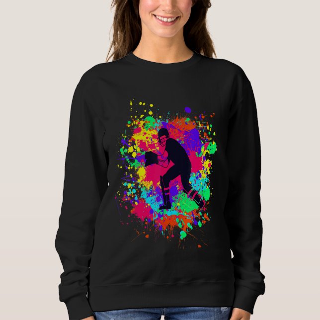 Sweatshirt Joueur de cricket Cool Splashes pour le temps de s (Devant)