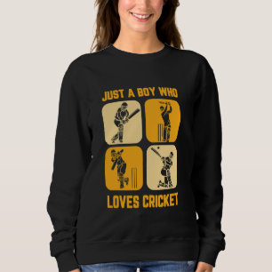 Sweatshirt Joueur De Cricket Juste Un Garçon Qui Aime Le Cric