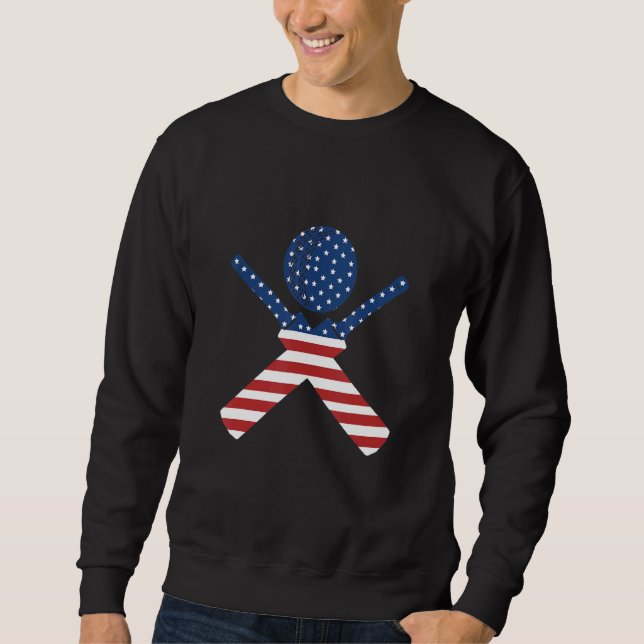 Sweatshirt Joueur de cricket Sports Bateaux de cricket Americ (Devant)