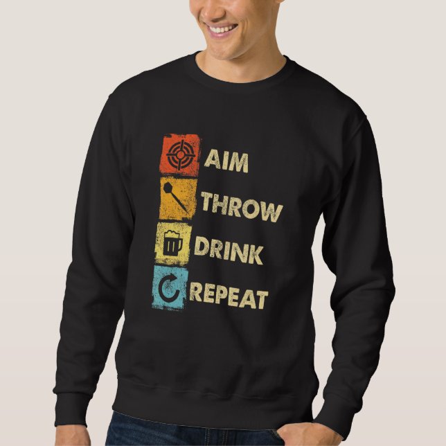Sweatshirt Joueur de fléchettes lançant des fléchettes Astuce (Devant)