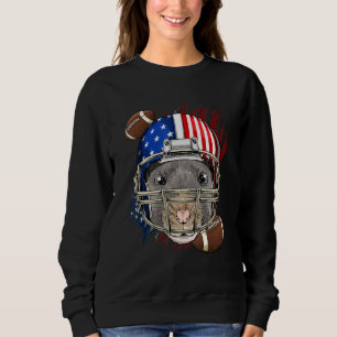 Sweatshirt Joueur de football américain rat patriotique 4 jui