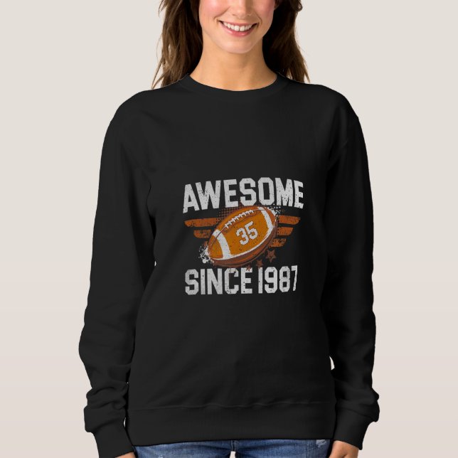 Sweatshirt Joueur de football de 35e anniversaire stupéfiant  (Devant)