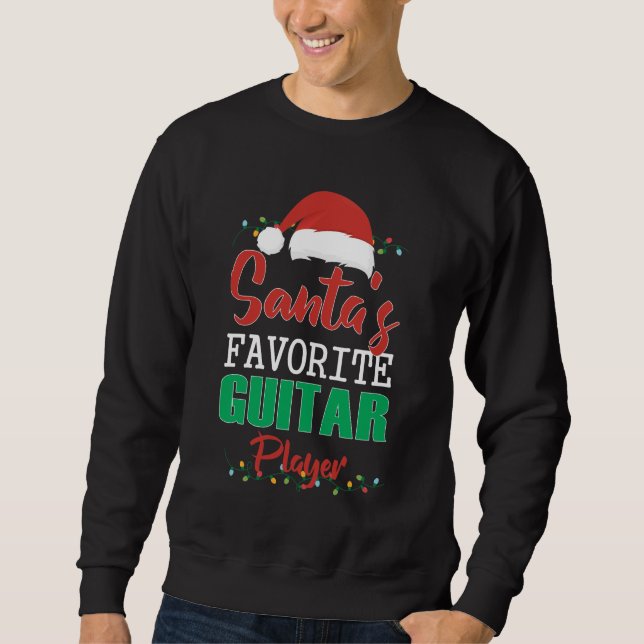 Sweatshirt  Joueur de guitare préféré Funny Père Noël Noël (Devant)