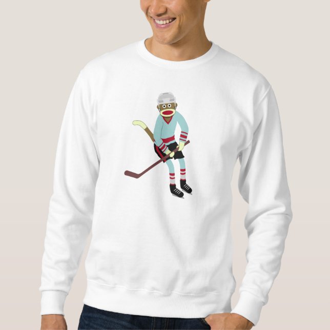 Sweatshirt Joueur de hockey de singe de chaussette (Devant)