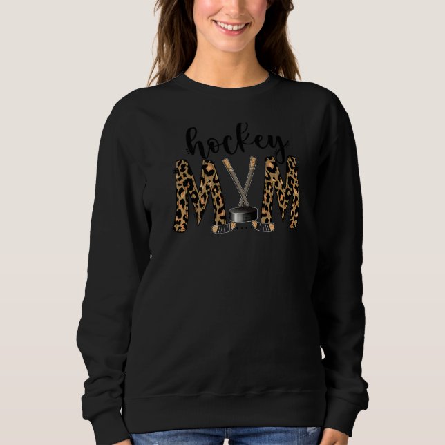 Sweatshirt Joueur de Hockey Leopard de Hockey sur glace Maman (Devant)