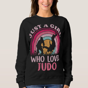 Sweatshirt Joueur de Judo Vintage Retro Juste Une Fille Qui A