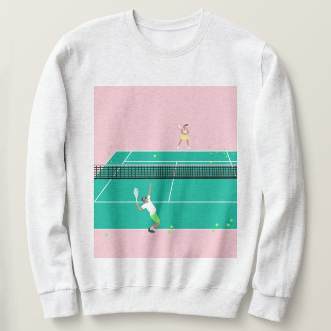 Sweatshirt Joueur de Match Art Moderne Pink Green (Design devant)
