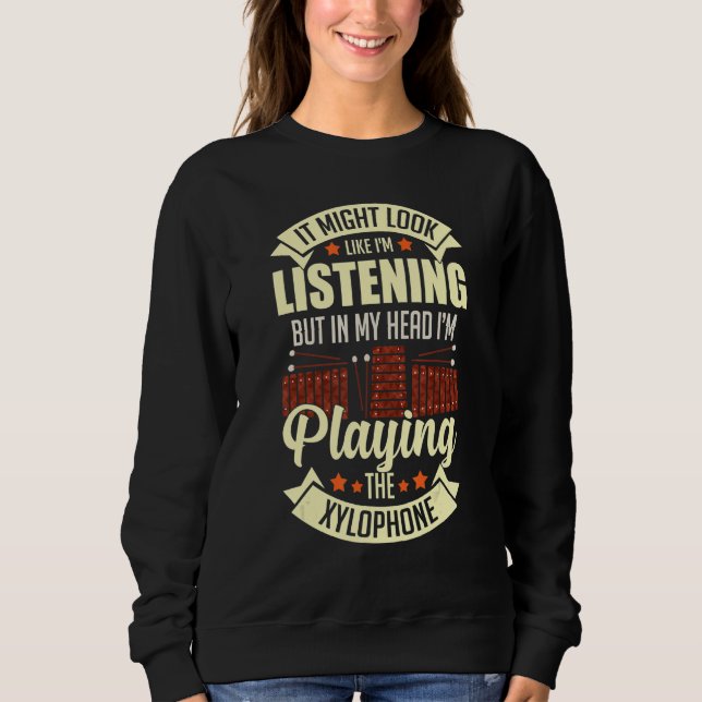 Sweatshirt Joueur de notes d'instrument de musique Xylophone  (Devant)
