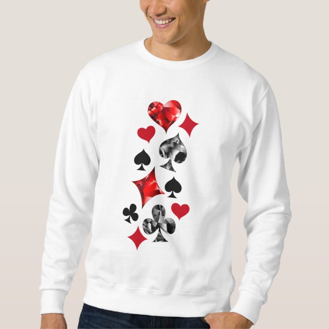 Sweatshirt Joueur de poker Joueur de cartes de jouer costumes (Devant)