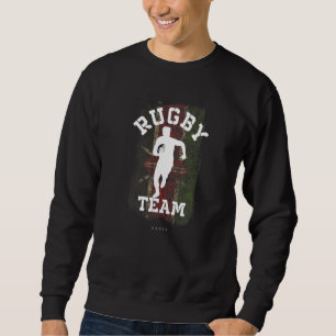 Sweatshirt Joueur de rugby Kenya Drapeau Sports Balle Rugby 1