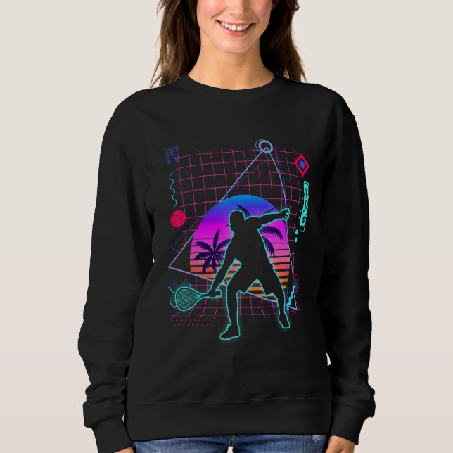 Sweatshirt Joueur de squash Vaporwave esthétique 80s Style Sq (Devant)
