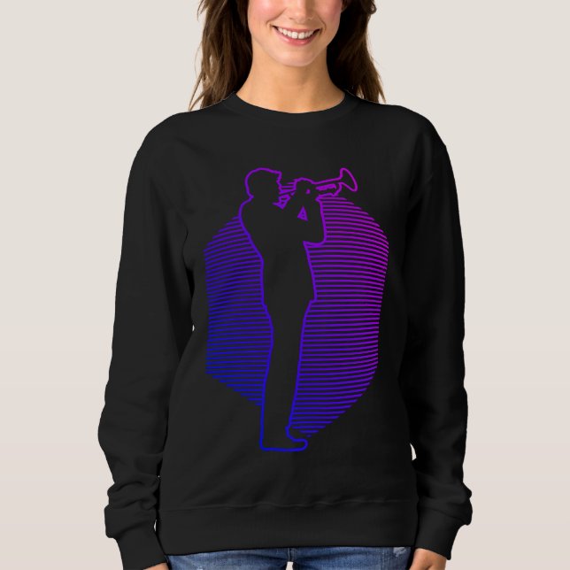 Sweatshirt Joueur de trompette masculin (Devant)