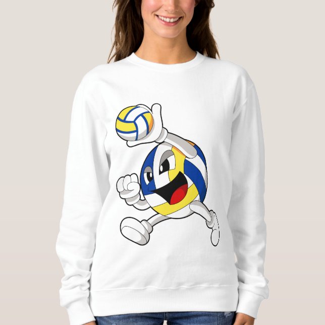 Sweatshirt Joueur de volley-ball avec volley-ball (Devant)