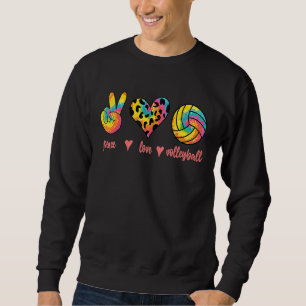 Sweatshirt Joueur de volley-ball Paix Amour Tie Dye Style Fem