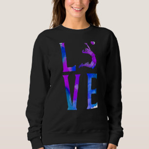 Sweatshirt Joueur de volley-ball Team Aquarelle Vintage Amour