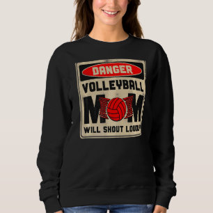 Sweatshirt Joueur de volleyball Équipe Maman Mère Vintage Dan