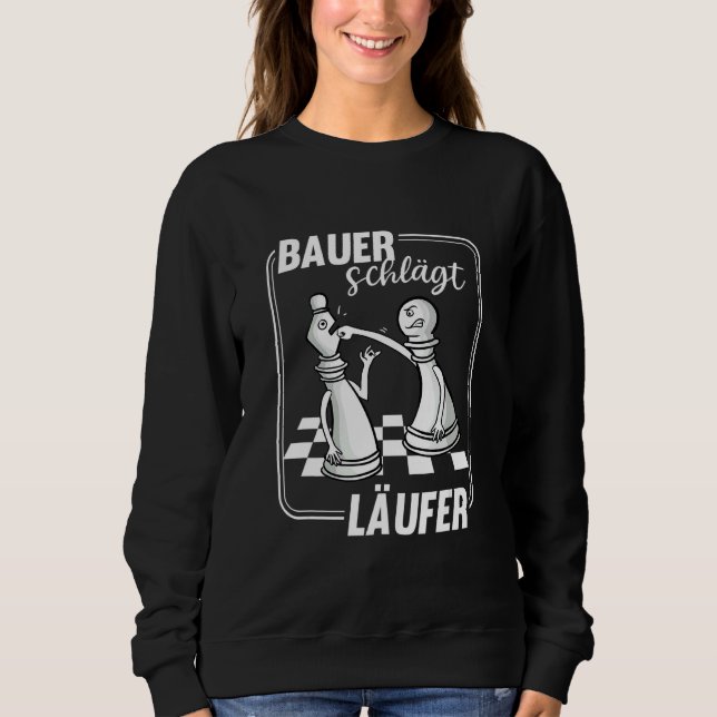 Sweatshirt Joueur d'échecs Bauer bat coureur (Devant)