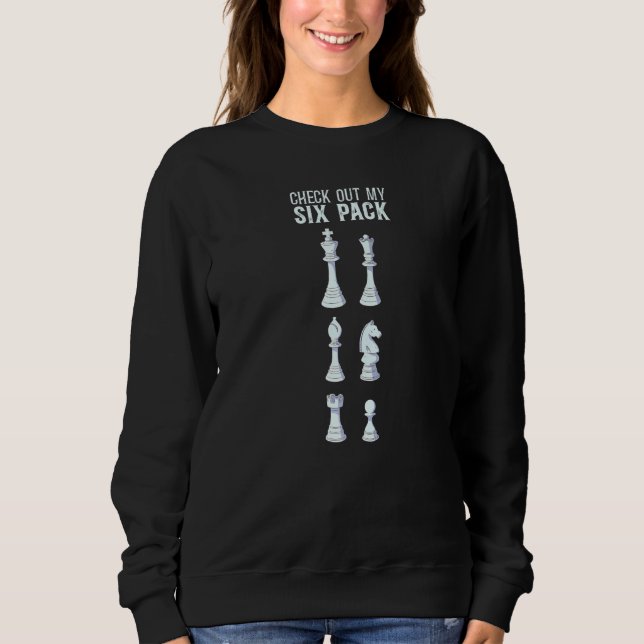 Sweatshirt Joueur d'échecs Pièce d'échecs Vintage Six Pack (Devant)