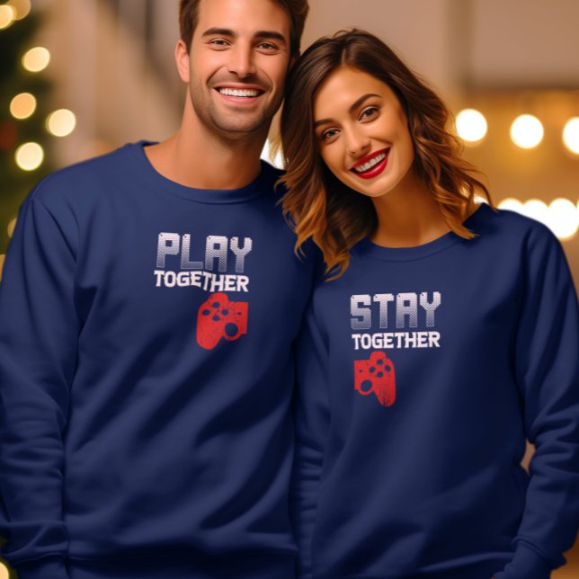 Sweatshirt Joueur Valentines Jour Couple Correspondant Drôle  (Créateur téléchargé)