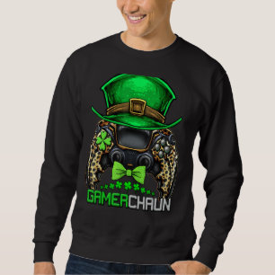 Sweatshirt Joueur vidéo Lutin Joueurs Fête de la Saint-Patric