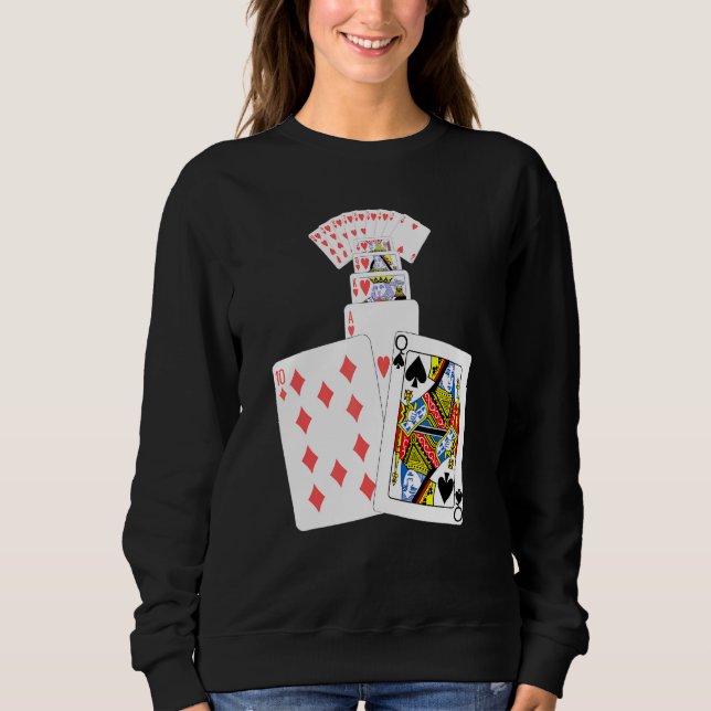 Sweatshirt Joueurs de carte Queen Of Spades Hearts (Devant)