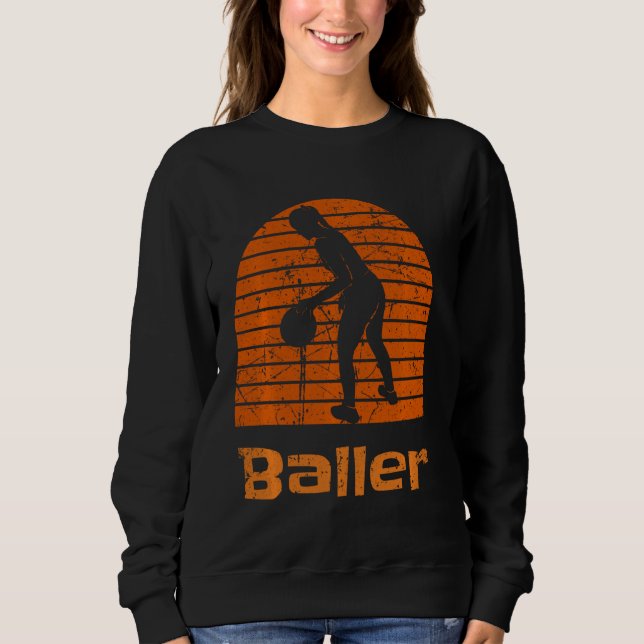 Sweatshirt Joueuse de basket-ball féminine Retro Sunset Vinta (Devant)