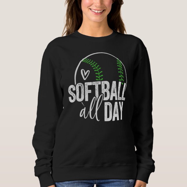 Sweatshirt Joueuse de softball Ado filles femmes hommes softb (Devant)