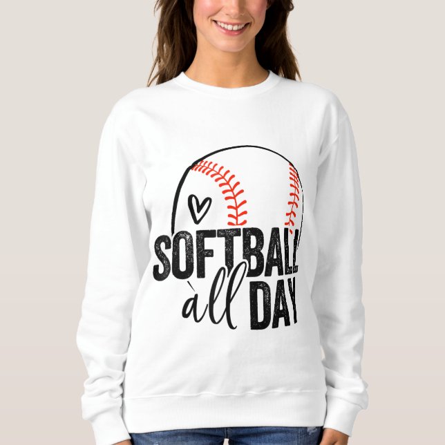 Sweatshirt Joueuse de softball Ado filles femmes hommes softb (Devant)