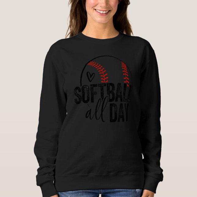 Sweatshirt Joueuse de softball Ado filles femmes hommes softb (Devant)