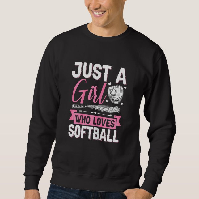 Sweatshirt Joueuse De Softball Graphique Femmes Et Filles (Devant)