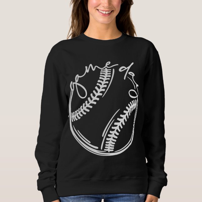 Sweatshirt Jour de Baseball Vie, Softball Vie pour (Devant)
