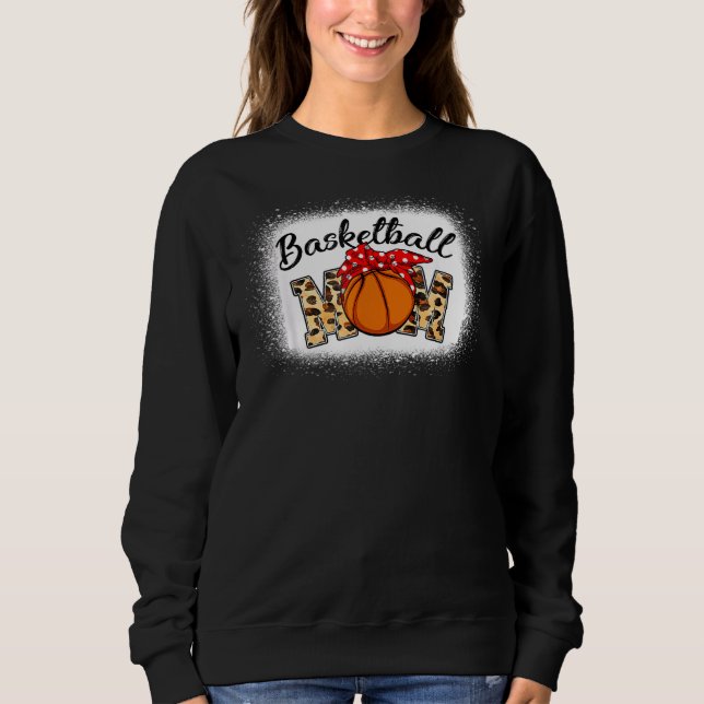 Sweatshirt Jour de la maman de basket-ball Leopard blanchi (Devant)