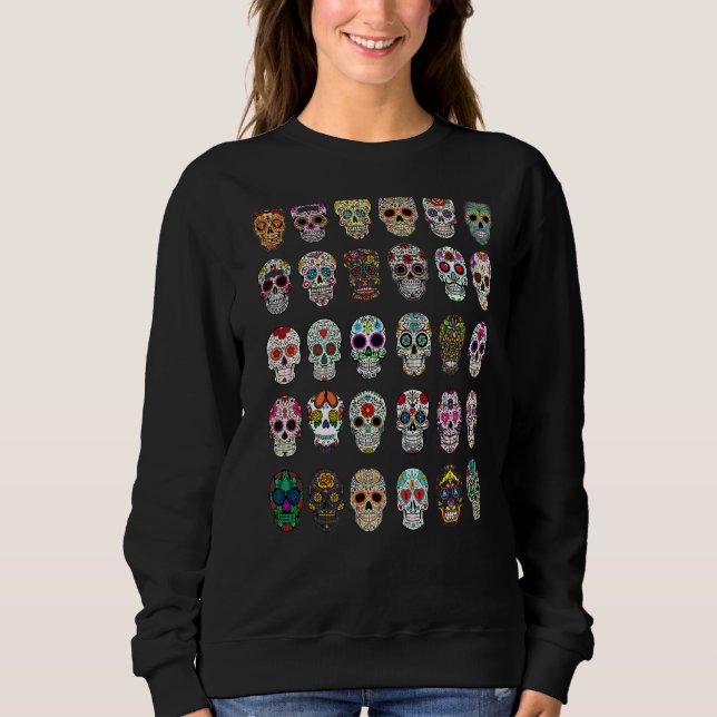 Sweatshirt Jour De La Morte Halloween Crânes À Sucre (Devant)