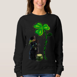 Sweatshirt Jour de la Saint Patrick Black Chat My Lucky Charm