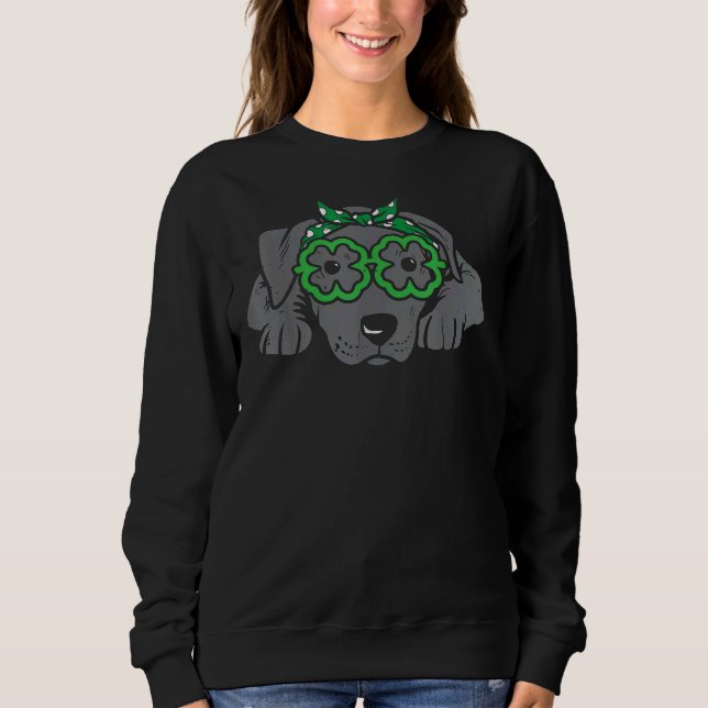 Sweatshirt Jour de la Saint Patrick de lunettes Shamrock à ba (Devant)