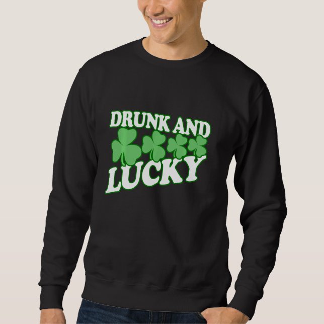 Sweatshirt Jour de la Saint Patrick Drôle Et Lucky Drôle À Bo (Devant)