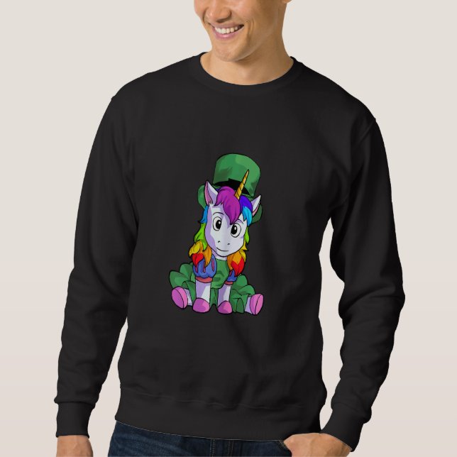 Sweatshirt Jour de la Saint Patrick Femmes filles Unicorn fil (Devant)