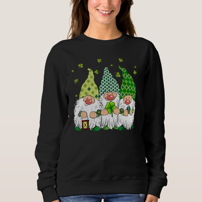 Sweatshirt Jour de la Saint Patrick Irlandais Gnomes Leprecha (Devant)