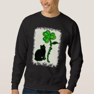 Sweatshirt Jour de la Saint Patrick Noir Chat Mon Chic Charme