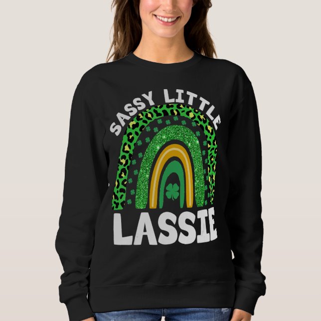 Sweatshirt Jour de la Saint Patrick Sassy Little Lassie Boho  (Devant)