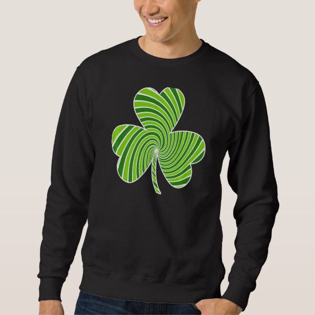 Sweatshirt Jour de la Saint Patrick Shamrock Retro Green Clov (Devant)